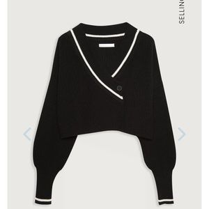 oak + fort varsity cardigan